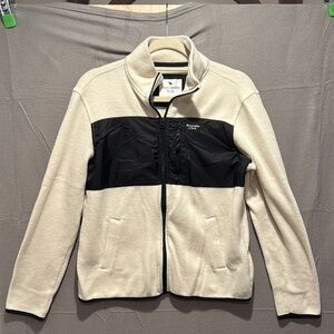 Abercrombie Kids Cream and Black Zip-Up Fleece